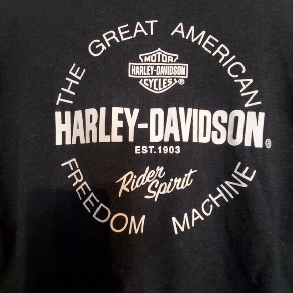 Official HARLEY DAVIDSON Womens Sweatshirt black Small American freedom machine - Picture 9 of 10